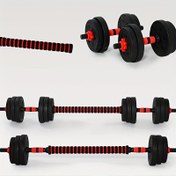 Resim 1 adet Evrensel PE (Polietilen) Dumbbell Bar, Siyah ve Kırmızı Köpük Tutma, Spor Salonu Ağırlık Kaldırma Ekipmanı, Fitness Barbell Aksesuarı 