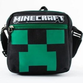 Resim Aoteman Trg Minecraft Creeper Çocuk Omuz Çantası 3 Bölmeli Su Geçirmez Kumaş 21 16 6 Cm Siyah - Yeşil 