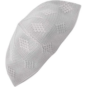 Resim Dokuma Örgü Desenli Takke Kaliteli Namaz Takkesi Açık Gri 