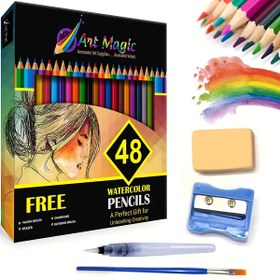 Resim 48 adet Brutfuner Su Temelli Kalem Seti, Siyah, Yetişkinler ve Gençler için Profesyonel Sanat Malzemeleri, Boyama, Karıştırma, Katlama, Tüy Yok, Mükemmel Hediye 