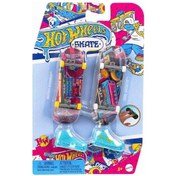 Resim Hxl17 Hot Wheels Skate Retro Temalı İkili Parmak Kaykay Ve Ayakkabı Paketi 