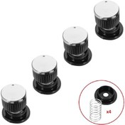 Resim Kumtel Uyumlu Düğme 4 Lü Takımı Ankastre Set Üstü Ocak Düğmesi Siyah - 511377554 