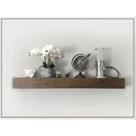 Resim Dekoratif Doğal Ahşap Tek Li 225 X 15 X 4 Cm Gizli Aparatlı Raf Kahverengi 