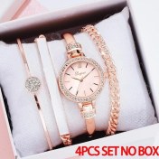 Resim Hanyang 4 Adet Set No Box2 Lvpai Marka Kadın Bilezik Saatler Set Moda Kadın Elbise Bayanlar Bilek Izle Lüks Gül Altın Kuvars Izle Set Hediye Dropshiping (Yurt Dışından) 