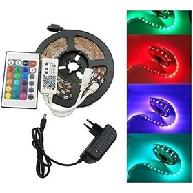 Resim Şerit Led 5 Metre Kumandalı Animasyonlu Rgb 5224 Çok Renkli 