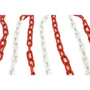 Resim Üstün 8 Mm Plastik Trafik Zinciri (KIRMIZI - BEYAZ) (25 METRE) 