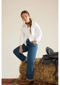 Resim Defacto Koyu Mavi Kız Çocuk Jean Pantolon F7166a8/nm34 KOYU MAVİ 