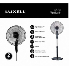 Resim Tiktak sepette 16inç 4salımlı Vantilatör-luxell 