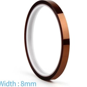 Resim Mingjin Shop 1 8,0 mm Stili 25.0m Wnb Yeni 25 M Isıya Dayanıklı Poliimid Bant Tek Taraflı Kendinden Yapışkanlı Yüksek Sıcaklık Termal Koruma Yalıtım Anti Statik Film (Yurt Dışından) 