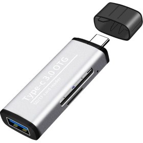 Resim CoverZone USB 3.0 Type-C Kart Okuyucu 3in1 USB OTG SD TF MicroSD Kart Okuyucu 