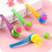Resim 5 Adet Plastik Yüzen Üfleme Topları Bebek Üfleme Boru Topları Oyuncaklar Nefes Çubuğu Topu Çocuklar Asılı Denge Eğitimi Oyuncakları Aile Oyunu 