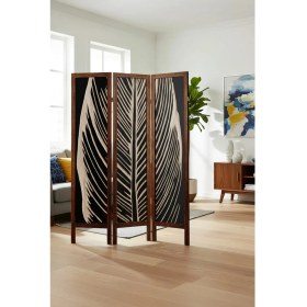 Resim Artavessa Premium Ahşap Çerçeveli 3 Kanatlı Kanvas Paravan - Modern Desenli Seperatör - 138X170 cm 