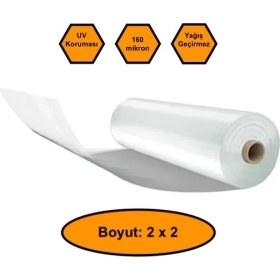 Resim 160 Micron Naylon Örtü, Şeffaf Su Geçirmez Naylon, 2x2 Metre 