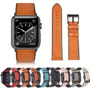 Resim Crazy Horse Doku Deri Saat Kordonu iOS Uyumlu Watch Serisi 9-8-7 41mm / Se 3-se 2-6-se-5-4 40mm / 3-2-1 38mm 