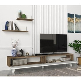 Resim Dekorister Amerika Tv Ünitesi Beyaz-Ceviz 