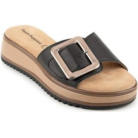 Resim Hush Puppies İcyi 625203 Hakiki Deri Kadın Terlik Siyah Siyah 