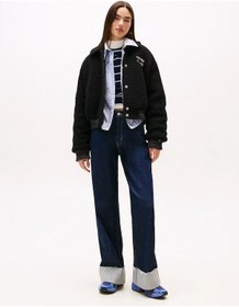 Resim Tommy Hilfiger Tjw Teddy Kolej Stili Bomber Kadın Siyah Ceket Dw0dw21666bds Siyah 