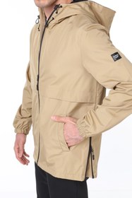 Resim GHASSY CO Erkek Bej Rüzgarlık/Yağmurluk Outdoor Yırtmaç Detaylı Mevsimlik Spor Ceket 