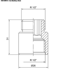 Resim ECA 1/2 2cm Uzatma Krom Musluk Uzatma 102134015 Pirinç 5 Adet 