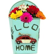 Resim Dekoratif Metal Saksı Sepet Modeli Dekoratif Vintage Hediyelik 