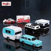 Resim Maisto 1:64 Ölçekli Römork Araba Modeli, Alaşımlı Döküm 2'si 1 Arada Çekme Oyunu, ABS Malzeme, Karışık Renk, Koleksiyonluk Süs, Tatil Hediye Fikri 