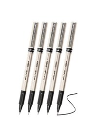 Resim Siyah Pilot Kalem Ub-177 Fine Deluxe 5 Adet Uniball Pilot Kalem 0.5 Mm Roller Uçlu Pilot Kalem İnce Uçlu Likit Mürekkep Siyah 