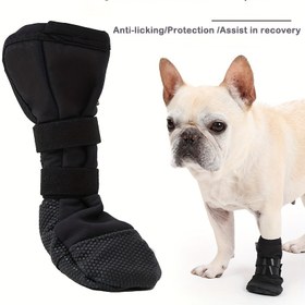 Resim 1 adet Köpek Pati Yara Koruma Bandajı - Ayarlanabilir Kapatma, Nefes Alabilen Polyester, Lekeliyorum ve Yaralanmayı Önler, Tüm Köpek Irkları İçin Rahat, Küçükten Büyük Boyutlara, Pati Baskısı Tasarımı, Güvenli Uygun Tasarım 