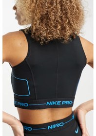 Resim Nike Pro Training Combat Gear Dri Fit Tank Top Kadın Crop Body Spor Atlet Siyah 