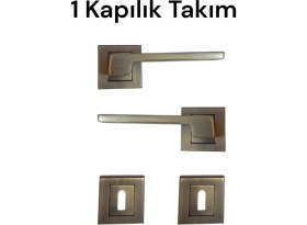 Resim Kapı Kolu Antik Sarı Oda Rozetli Kapı Kolu, Kulpu Kulbu Anka 