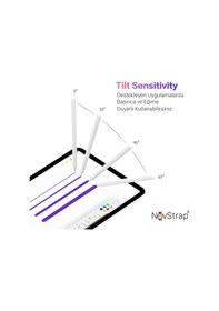 Resim Novstrap Apple Uyumlu iPad Pro 11 İnç 2/3/4 Nesil İle Dokunmatik Tablet Kalemi 2. Nesil Smart Pencil Stylus Manyetik Şarj Avuç İçi Reddi Beyaz 