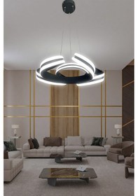 Resim Dron Çift Yönlü Sıra Led Avize - - Kumandalı / Siyah Siyah 