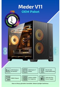Resim IH Meder V11 R7-9700x 32 GB 1 TB SSD RX9070XT Dos Oem Paket Masaüstü Bilgisayar 