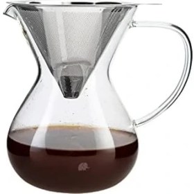 Resim Karokstore , Cam Kahve Demleme Çelik Süzgeçli 850 Ml, Tek Ebat, Çok Renkli 