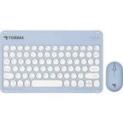 Resim Torima Tmk-08 Mavi Kablosuz Bluetooth Klavye Mouse Seti 
