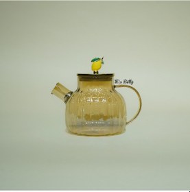 Resim Linda Çizgi Desen Demlik Amber 