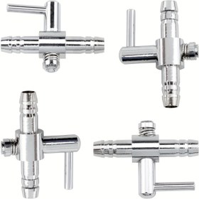 Resim 4 Adet Paslanmaz Çelik Tek Yönlü Hava Akış Vanaları, Metal Pompa Kolu Kontrol Tüpleri, Şarj Edilmemiş, Pille Çalışmaz, Akvaryum Balık Tankları, Balık Türleri İçin 