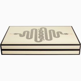 Resim Eden Lakeli Tavla Seti Dekoratif Tasarım - Çok Renkli 