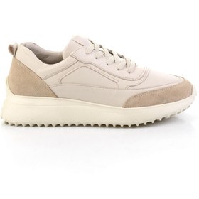 Resim Bambi Altın Bej Hakiki Deri Kadın Sneaker K01048002303 