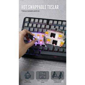 Resim CoverZone Kablolu Mekanik Oyun Klavyesi 8000Hz-Rapid Trigger-Dks-Tkl | Ajazz AK820 Max He 
