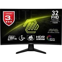 Resim MSI MAG 32C6 31.5" 1920x1080 180Hz 1 Ms HDMI DP Adaptive Sync Curved 1500R Oyuncu Monitörü 