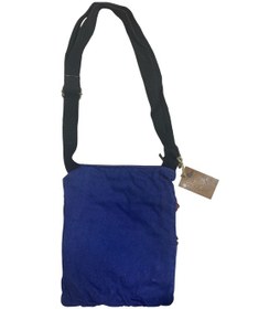 Resim Vintage Renkli Etnik Salaş Küçük Boy Plaj Günlük Kadın Kol Omuz Çantası 24cm X 29cm Mavi 