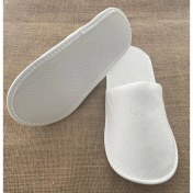 Resim Private 10 Adet Beyaz Üst Çift Kat Petek Dokulu Otel Terliği Tek Kullanımlık Kullan At 