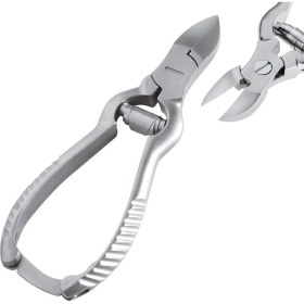 Resim Çift Yaylı Tırnak Makası, 14 Cm, Paslanmaz Çelik, Kilit Mekanizmalı, Metalik Gri, MB-TIM-001 