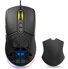 Resim WRP-O12800-B 12800 Dpi Wide RGB Özel ABS Doku Reflex Örgü Kablolu Siyah Gaming Mouse 