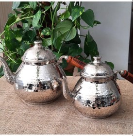 Resim Nikel Kaplama Dövülmüş Bakır Çaydanlık Bakır 