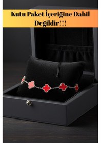 Resim Erkek Kadın Çift Bilekliği Kırmızı Petal Yaprak Formlu Tasarım Çelik Bileklik Diğer 