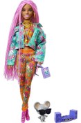 Resim Barbie Extra Series Bebekler Moda Ikonu Bebek Jogger Set With Dj Mouse Pet 