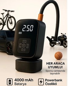 Resim Enshall Mini Kablosuz Dijital Taşınabilir Auhma Kompresör Araç Lastik Top Şişirme Pompası Hava Kompresörü 