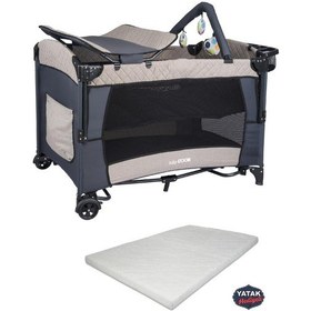 Resim BabyDOOR Mia Comfort Anne Yanı Park Yatak Oyun Parkı 70x110 +Yatak Bej 
