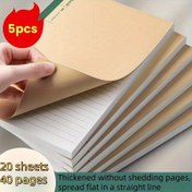 Resim 5'li Paket Premium A5 Defter - Yumuşak Eco Kraft Kapak, Düz Açılır Tasarım & 80GSM Kanımsız Kağıt, Bullet Journaling, Sanat ve Notlar İçin - Pürüzsüz Yazım Yüzeyi, Dayanıklı Ciltleme, İş ve Ders Notları için Doğal Estetik, Sağlam Bağlama, Ofis Çalışanlar İçin Günlük Defteri 